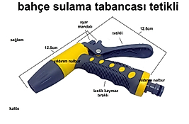 BAHÇE SULAMA HORTUM TABANCASI FİSKİYESİ TETİKLİ AYARLI ÇİÇEK SULAMA