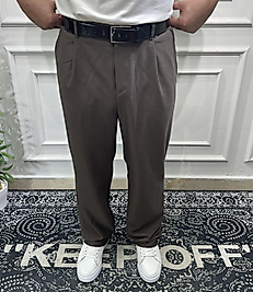 Diagonal Baggy Kumaş Pantolon Kahve - Sprf4084