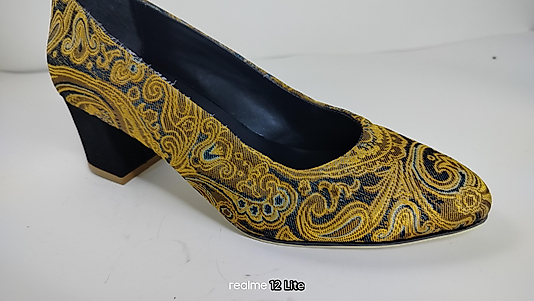 Özel baskı saten abiye ayakkabı