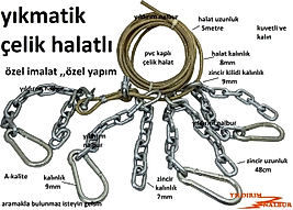 YIKMATİK ÇELİK HALATLI 5 METRE DUBLE KALIN BOY SAĞLAM HAYVAN DEVİRME KURBAN YIKMA BÜYÜKBAŞ HAYVAN