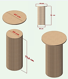 MASA AYAĞI ( 31 cm dar ) Tekli AYAK BOHEM TARZI BOYANABİLİR HAM MDF ( 1 ADET )