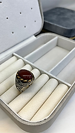 925 AYAR GÜMÜK AKİK TAŞLI YÜZÜK