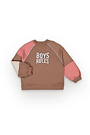 Erkek Çocuk Düz Yaka Sweat Kahverengi