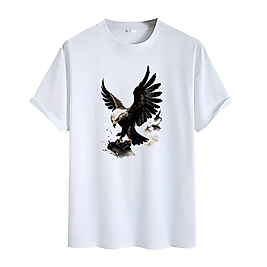 Kartal Baskılı Oversize Unisex Tişört