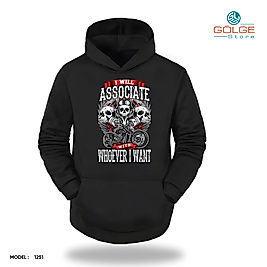 Motorcu Model Slimfit Kapüşönlu Hoodie Erkek kadın Sweatshirt
