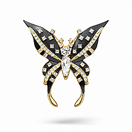 Siyah Taşlı Kelebek Broş