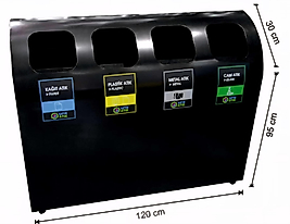 GERİ DÖNÜŞÜM SETİ DÖRTLÜ BOYALI ( KDV DAHİL )