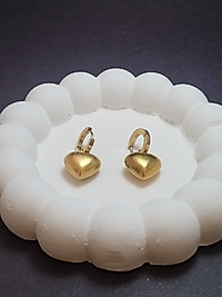 Jade'm Gold Çelik Kalpli Küpe