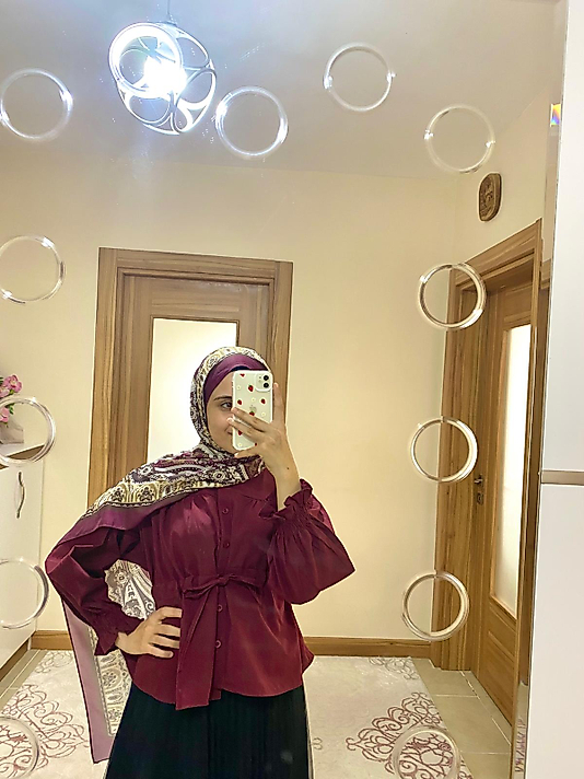 Beli Tünelli Etek Üstü Gömlek -  Bordo