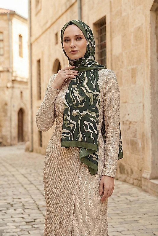 Spring kamuflaj desen şal