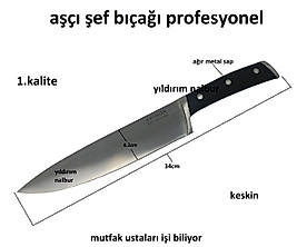 ŞEF BIÇAĞI AŞÇI BIÇAĞI BÜYÜK BOY AĞIR SEBZE BIÇAĞI MUTFAK BIÇAK
