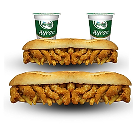 2'li Tam Ekmek Arası Çıtır Tavuk & Patates + 2'li Ayran İçecek  Menü
