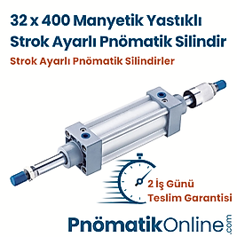 32x400 Strok Ayarlı Pnömatik Silindir