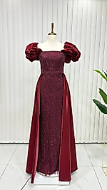 Kardelen Bordo Abiye