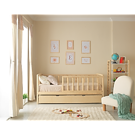 Tedy - Natural Dikdörtgen Çıtalı Karyola