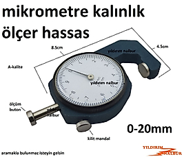 MİKROMETRE KALINLIK ÖLÇER 0-20MM KUMPAS BÜYÜK BOY HOBİ ÖLÇER MİLİMETRİK