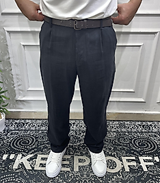 Modal Gabardin Kumaş Baggy Pantolon Siyah - Wng