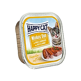 Happy Cat Tavşan Etli ve Sığır Etli Konserve Kedi Maması (100 g)