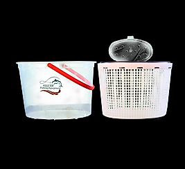 AL-012 / 8 litre oval süzgeçli balıkçı kovası ŞEFFAF