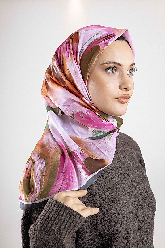 Desenli Soft Eşarp Koleksiyonu Pastel Desen-1