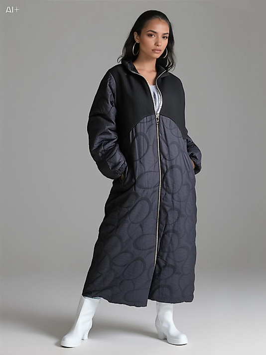 Fermuarlı Örgü Siyah Kap