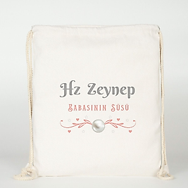 "Hz Zeynep"  Baskılı Ham Bez Sırt Çantası %100 Pamuk