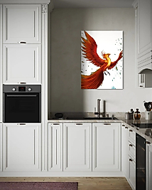 Anka Kuşlu Cam Tablo