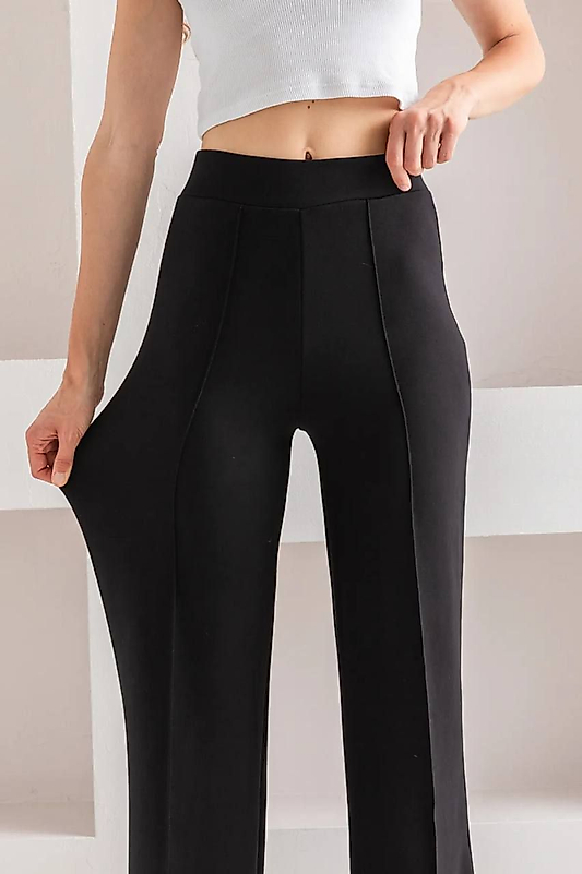 SİYAH MODAL ÇİMALI PANTOLON