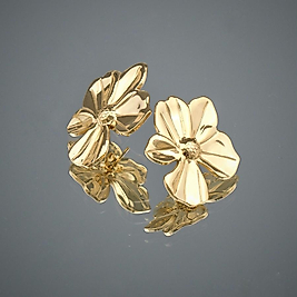 Çiçek gold çelik küpe
