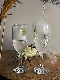 ŞAMPANYA KADEHİ PAPATYA FİGÜRLÜ 2'Lİ