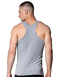 Gümüş 4019 Ribana (likralı) Erkek Arkası Çapraz Atlet Gri