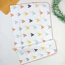 Hearts Müslin Kundak / Tek Katlı / 80x90 cm