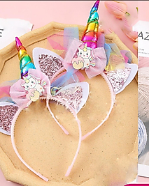 Unicorn Figürlü Tül Detaylı Çocuk Taç