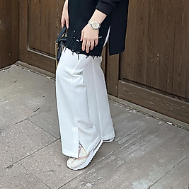 Yandan yırtmaç detaylı scuba pantolon