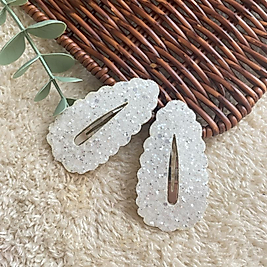 Glitter Simli Kız Çocuk Bebek 2li Çıtçıt Toka