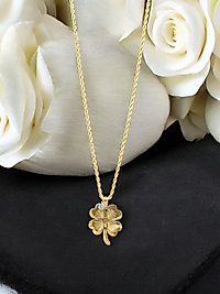 Jade'm Gold Dört Paslanmaz Çelik Yapraklı Yonca Kolye