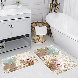 Rovigo Home Dijital Baskı Yıkanabilir Kaymaz 2 li Banyo Takımı