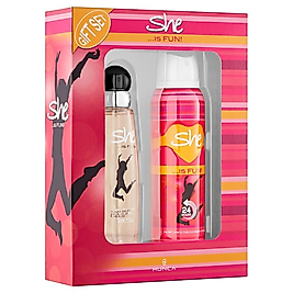 SHE IS FUN KADIN PARFÜM SETİ 50 ml EDT + 150 ml DEODORANT