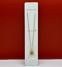 Yüz dilde seni seviyorum yazılı çelik kolye gold