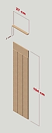 27 cm Genişlik x 105 cm Ham mdf Duvar paneli ( 10 mm kalınlık )
