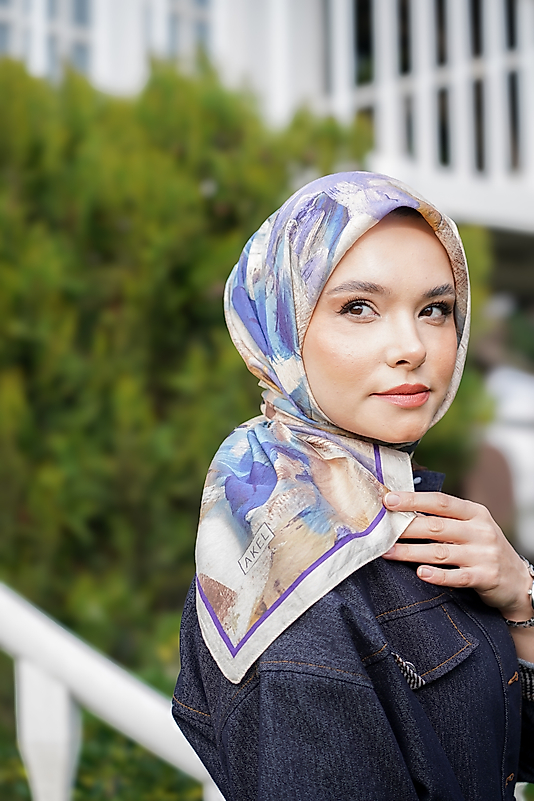 Spring Eşarp pastel boya desen