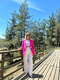 FUŞYA ASTARLI BLAZER CEKET
