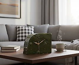 Yeşil oval Masa Saati MS046