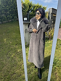 Füme yaka kürklü Angora Kaban