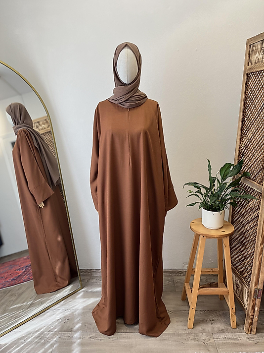 Bakır Abaya Kol Keten Ferace