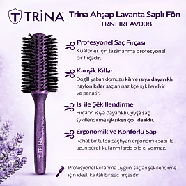 TRİNA LAVANTA SERİSİ AHŞAP SAPLI FÖN FIRÇASI (TRNFIRLAV008)