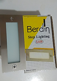 BERDİN DİKDÖRTGEN BEYAZ IŞIK 1,4W KROM ÇERÇEVE LED MERDİVEN ARMATÜRÜ