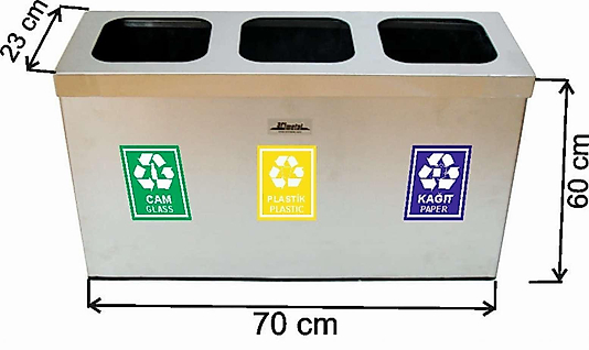 3 BÖLMELİ GERİ DÖNÜŞÜM SETİ PASLANMAZ ( KDV DAHİL )