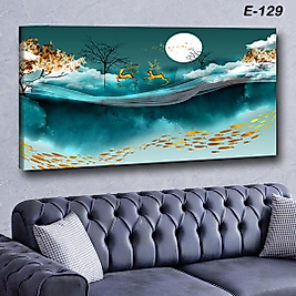 MERCAN MOBİLYA VE AKSESUAR ,70*130AY ÜSTÜNDE GEYİKLER KANVAS KABLO