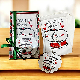 Kocamda Kocam Yeni Yıl Çorap Anahtarlık Hediye Seti